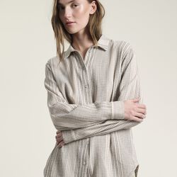 Shiko narrow shirt, ivory/black stitch, BITTE KAI RAND