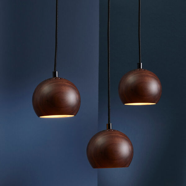 Ball Wood Pendant, walnut, FRANDSEN