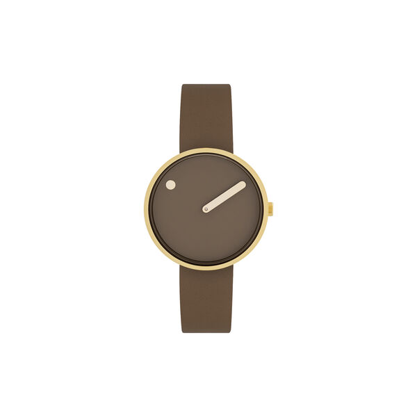 PICTO Wrist Watch, mocha brown/gold/mocha brown, PICTO