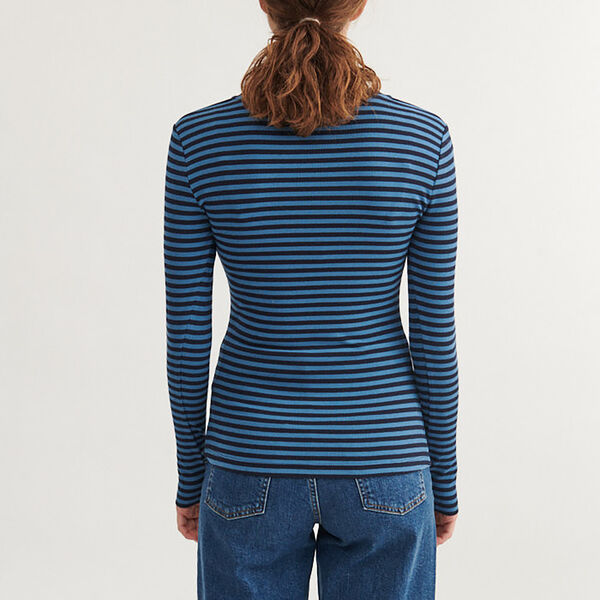 Ludmilla LS Tee, copen blue / sky captain, Basic Apparel