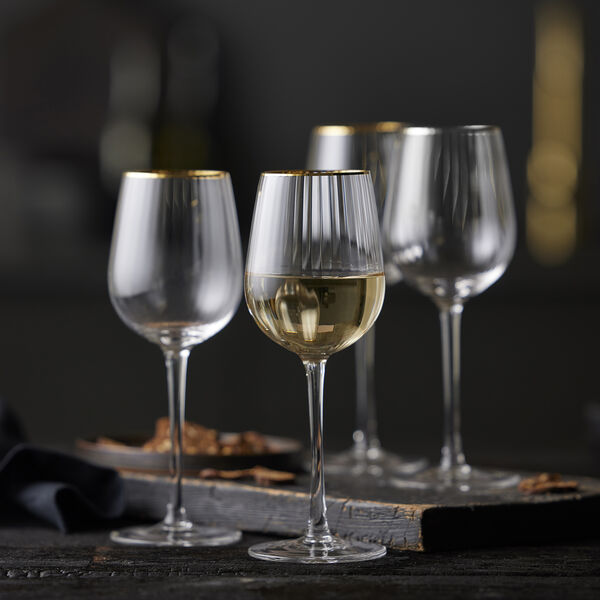 Palermo Gold White Wine Glass 4 pcs Palermo Gold White Wine Glass 4 pcs, Lyngby Glas