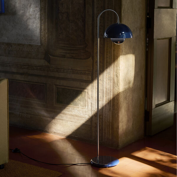 Flowerpot VP12 Floor Lamp, steel blue, &Tradition