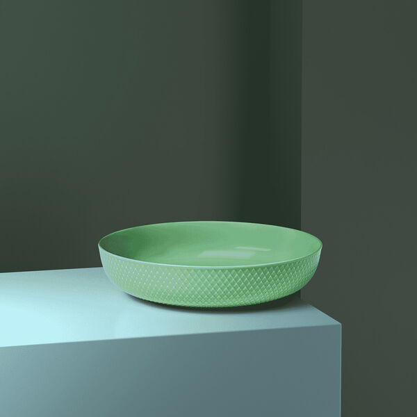 Rhombe Color Serving Bowl, green, Lyngby Porcel&aelig;n
