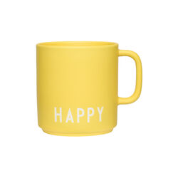HAPPY Favourite cup with handle, yellow, Design Letters