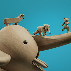 Liliput-Set in Eiche, 3 Stück., Kay Bojesen Denmark