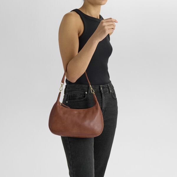 HaydenMBG Umh&auml;ngetasche Soft V., cognac w/br. gold, Markberg