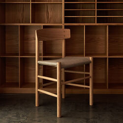 J39 Mogensen sitzgepolsterter Stuhl, lysolieret eg/natur kanvas, Fredericia Furniture