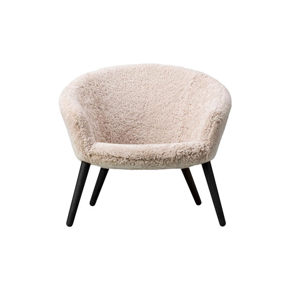 Ditzel Lounge-Stuhl, wei&szlig;/schwarzlackierte Eiche, Fredericia Furniture