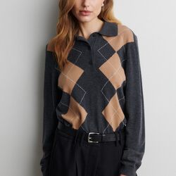 Shailene Knit Polo, dark grey melange, Second Female
