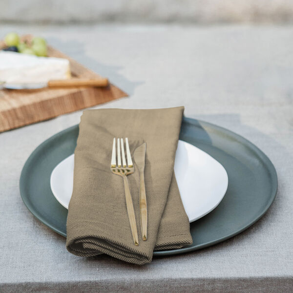 Napkin Herringbone twill 2 stk., taupe, EKTA Living