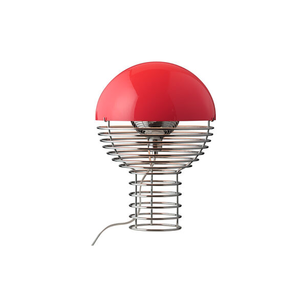 Draht-Tischlampe, rot, Verpan