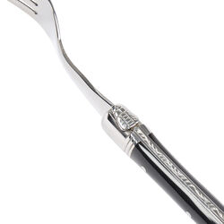 Steakgabel, black horn, Laguiole Tradition