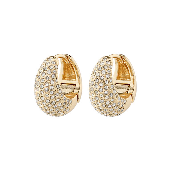 FOCUS Crystal Earrings, gold plated, Pilgrim