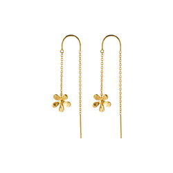 Wild&nbsp;Poppy&nbsp;Earchains, gold plated, Pernille Corydon Jewellery