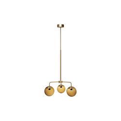 Lord 3 Chandelier, brass/brown, Rubn