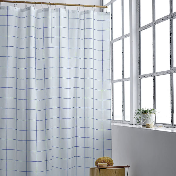 Vista Shower Curtain, linen blue, Södahl