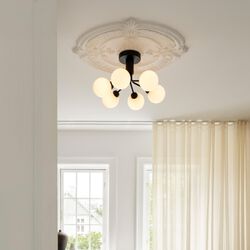 Apiales 6 Ceiling Lamp, satin black/opal, Nuura