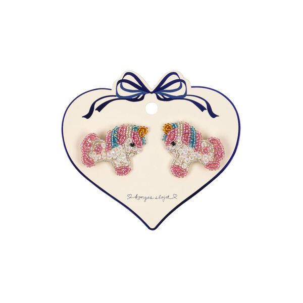 2 Pack Unicorn Beaded Hair Clips, unicorn, Konges Sl&oslash;jd