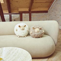 Cute Sheep rundes Kissen Ø 26 cm, taupe, NATURES Collection