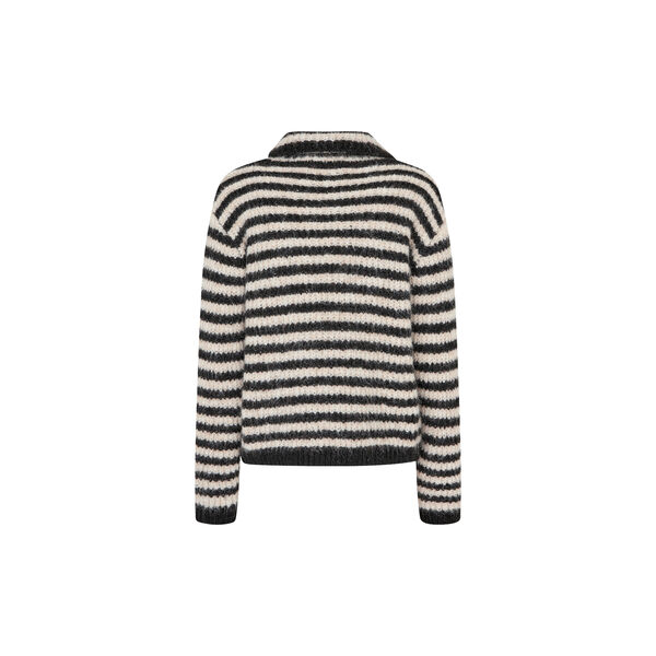 Packermd rollneck, black beige stripe, Modström