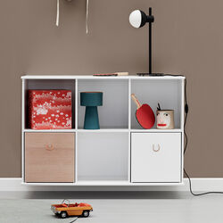 Wood Shelving Unit 3x2 Horizontal with Support, Oliver Furniture