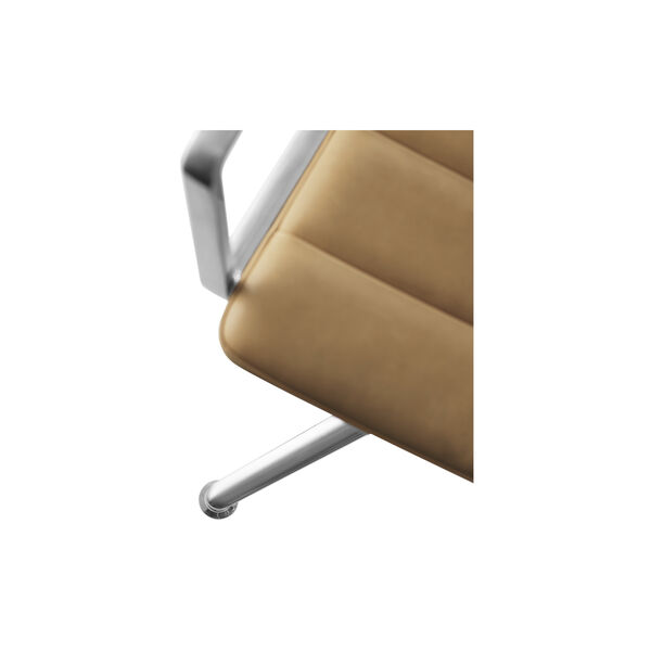 VIPP452 Drehstuhl mit Gleitern, Sand/poliertes Aluminium, Vipp