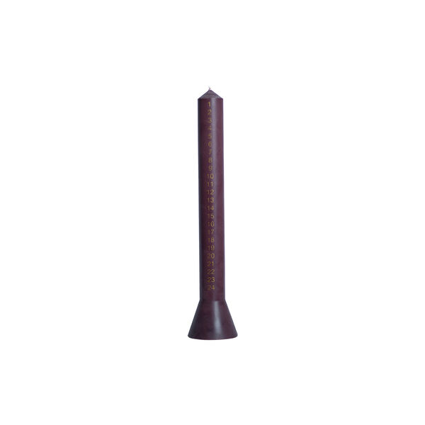 Calender Candle Hyggelyset, plum/gold, Alterlyset