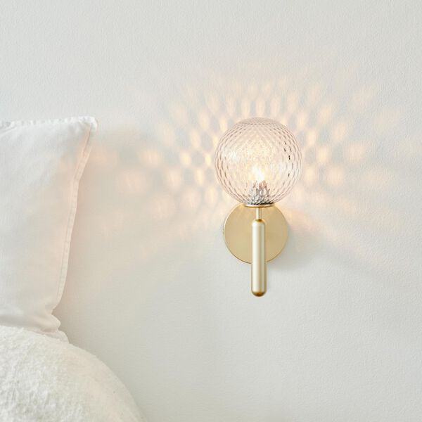 Miira Wall Lamp, brass/optic clear, Nuura