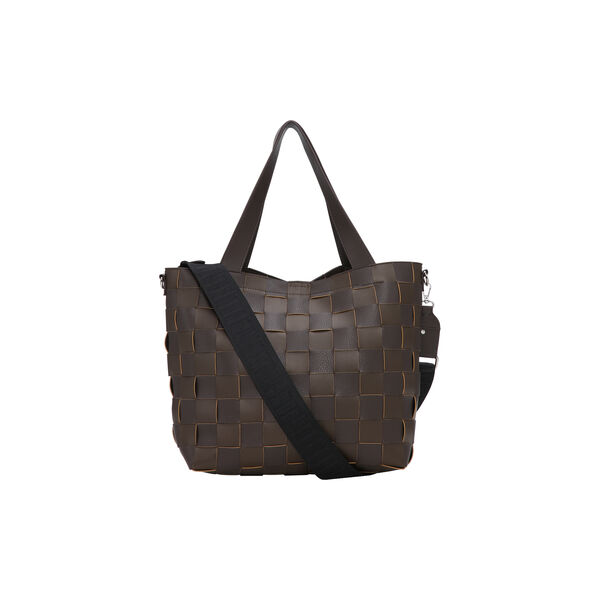 Braided Cross-Body Shopper, chocolate brown, Ilse Jacobsen Hornb&aelig;k