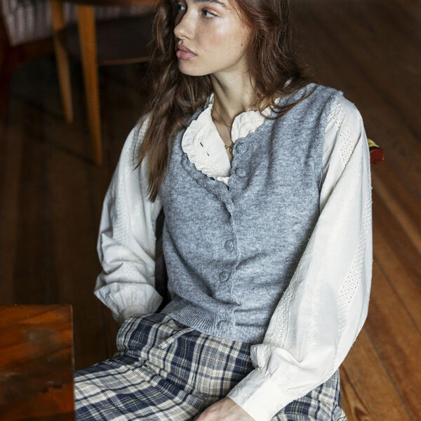 IRLOVEY Waistcoat, medium grey melange, Atelier R&ecirc;ve