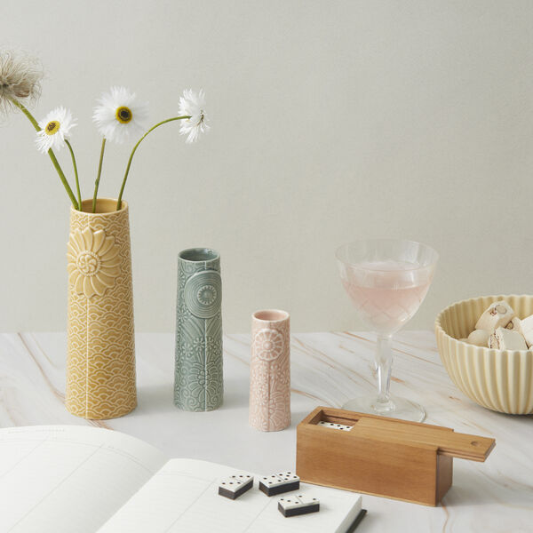 Pipanella Flock Vasen-Set, rosiger Sonnenuntergang, Dottir Nordic Design