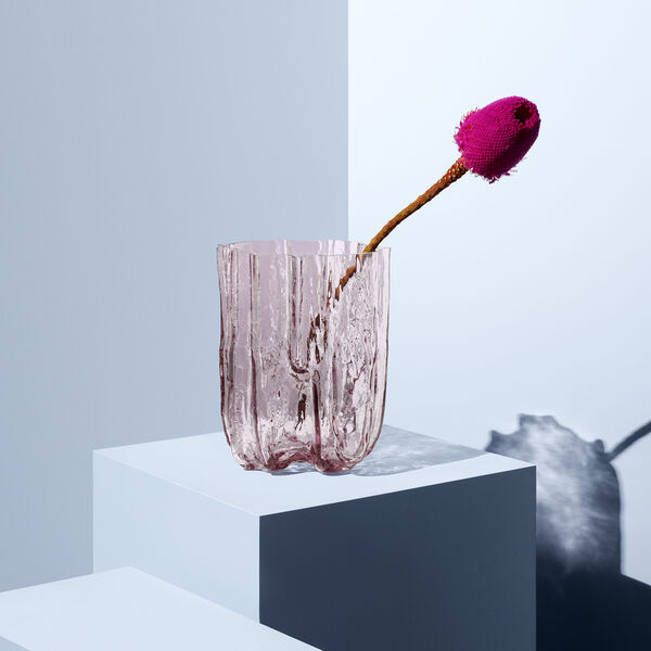 Craquel&eacute;-Vase, pink, Kosta Boda