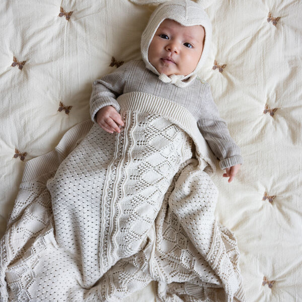 Pointelle Baby-Strickdecke, off-white2er-Pack Pointelle Baby-Strickdecken, off-white, Cam Cam Copenhagen