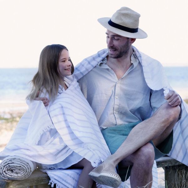Hammam Towel, sand beige stripes, Home by Ilse Jacobsen