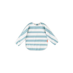 Lätzchen mit Ärmeln und Tasche, Streifen blau, Done by Deer