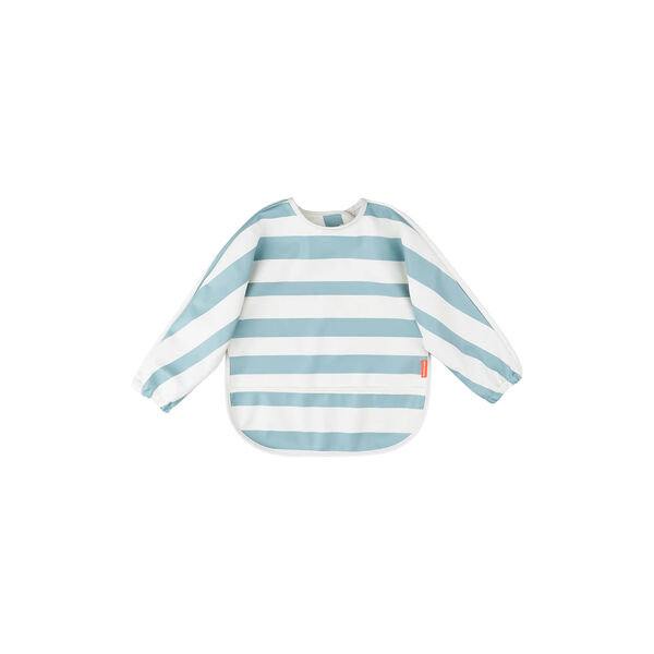 Lätzchen mit Ärmeln und Tasche, Streifen blau, Done by Deer