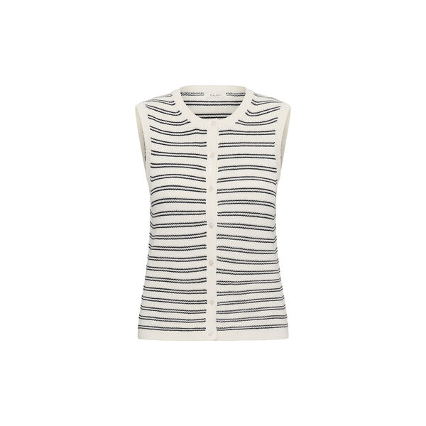 GemmaPW Cardigan, dark navy twin stripe, Part Two
