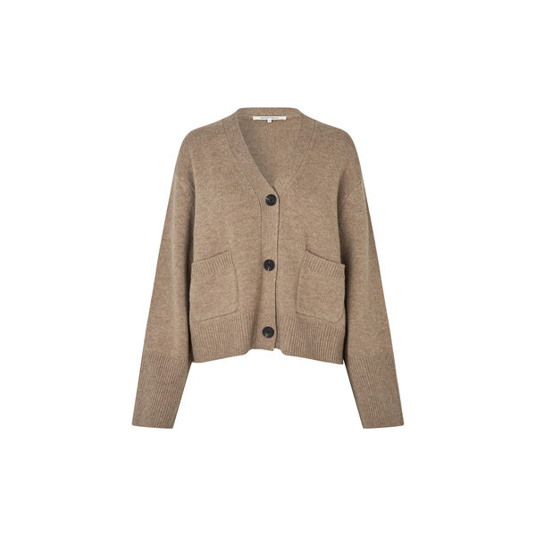 Alpha Knit Cardigan, camel melange, Second Female