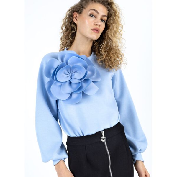 Sweat with scuba rose, pastel blue, Coster Copenhagen