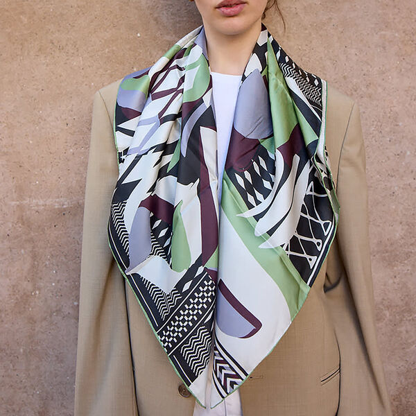 VINTAGE&nbsp;GEO&nbsp;Schal, gr&uuml;n, Bella Ballou