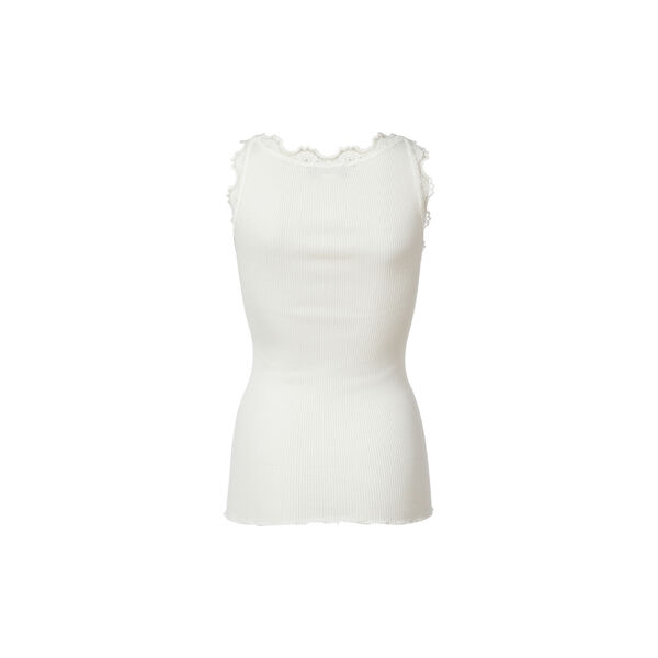 Silk Top w/ Lace , new white, Rosemunde