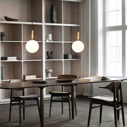 Miira 1 Large Pendant, brass/opal, Nuura