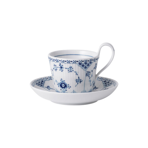 Musselmalet Halbspitze Tasse mit Untertasse 17 cl, Royal Copenhagen