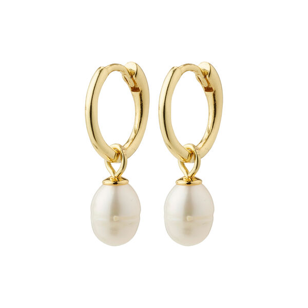 BERTHE Recycled Pearl Hoop Earrings, gold BERTHE Recycled Pearl Hoop Earrings, gold, Pilgrim
