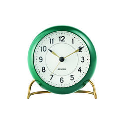 AJ Station Tischuhr, gr&uuml;n, Arne Jacobsen Clocks