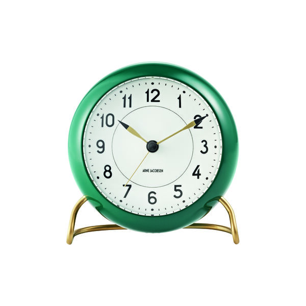 AJ Station Tischuhr, gr&uuml;n, Arne Jacobsen Clocks