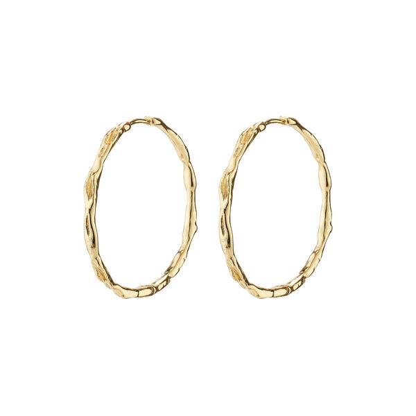 EDDY recycled organic shaped maxi hoops, gold-plated, Pilgrim