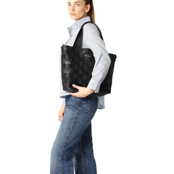 Braided Cross-Body Shopper, black, Ilse Jacobsen Hornb&aelig;k