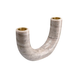 Marble double candleholder, desert beige, Uyuni Lighting