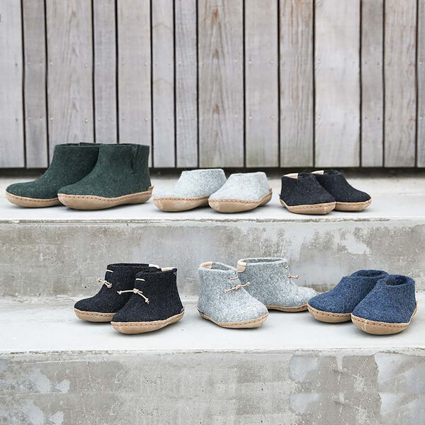 Filzschuhe für Kinder, anthrazitgrau, Glerups